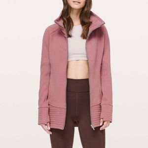 Lululemon Radiant Jacket II Spanish Rose Pink Mauve Full Zip Cotton Fleece 4